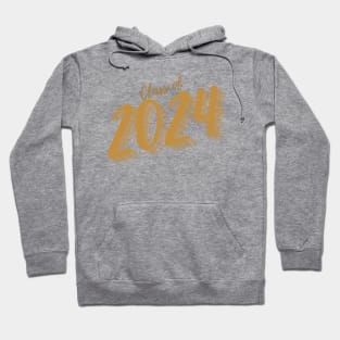 Class Of 2024. Simple Typography 2024 Design for Class Of/ Graduation Design. Gold Script Hoodie
